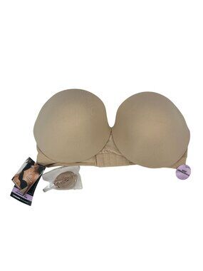 Maidenform 34D Strapless Dreamwire Bra Natural Lift No Poke Lightweight Beige